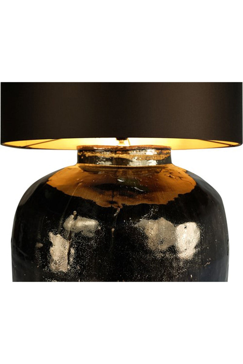 【P】Antique Urn Lamp Large+Shade 47BL