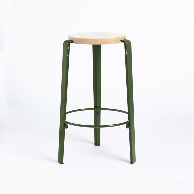 【P】MI LOU mid-high stool – SOLID BEECH <br>ROSEMARY GREEN