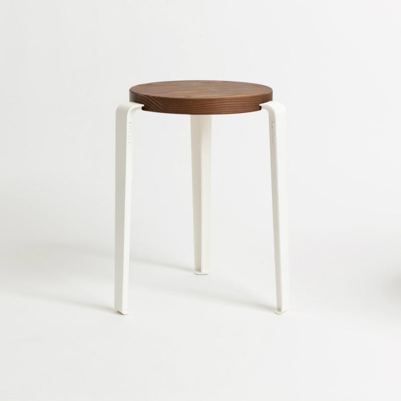 【P】LOU stool – TINTED OAK <br>CLOUDY WHITE