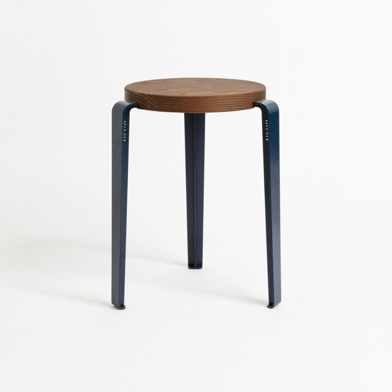 【P】LOU stool – TINTED OAK <br>MINERAL BLUE
