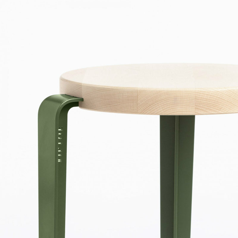 【P】MI LOU mid-high stool – SOLID BEECH <br>ROSEMARY GREEN