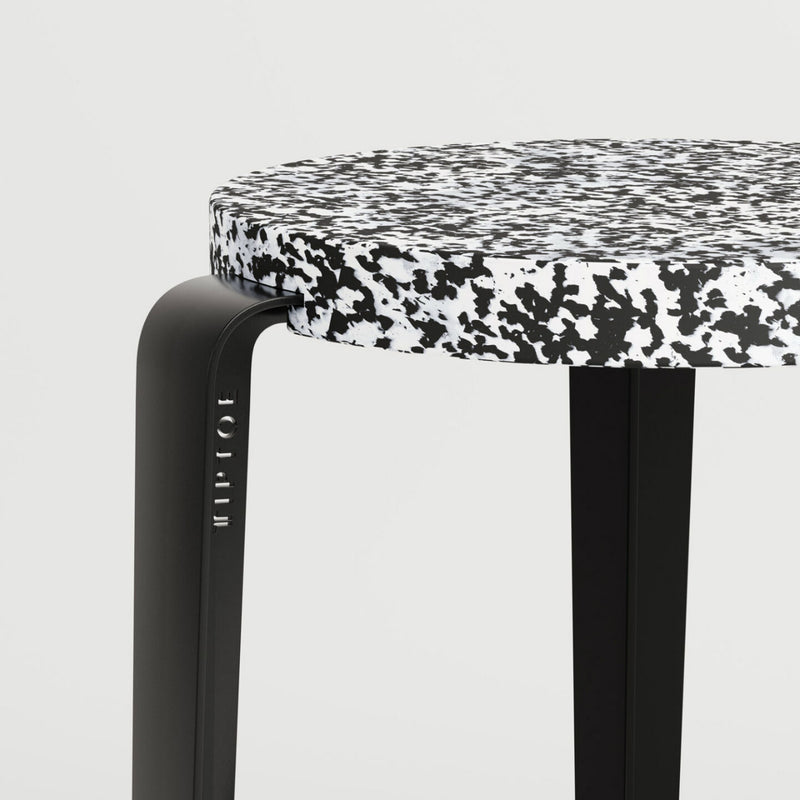 BIG LOU bar stool in recycled plastic MACCHIATO <br>