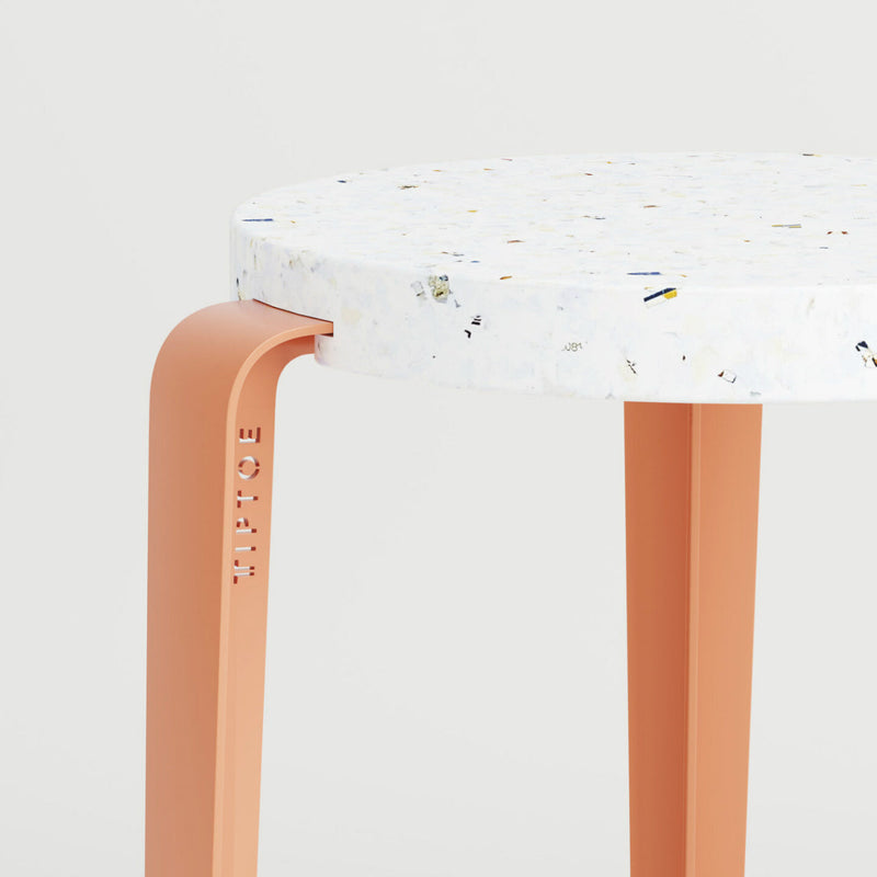 【P】LOU stool in recycled plastic VENEZIA <br>ASH PINK