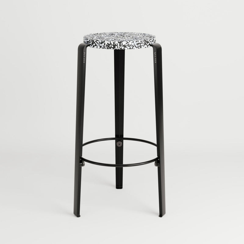 BIG LOU bar stool in recycled plastic MACCHIATO <br>