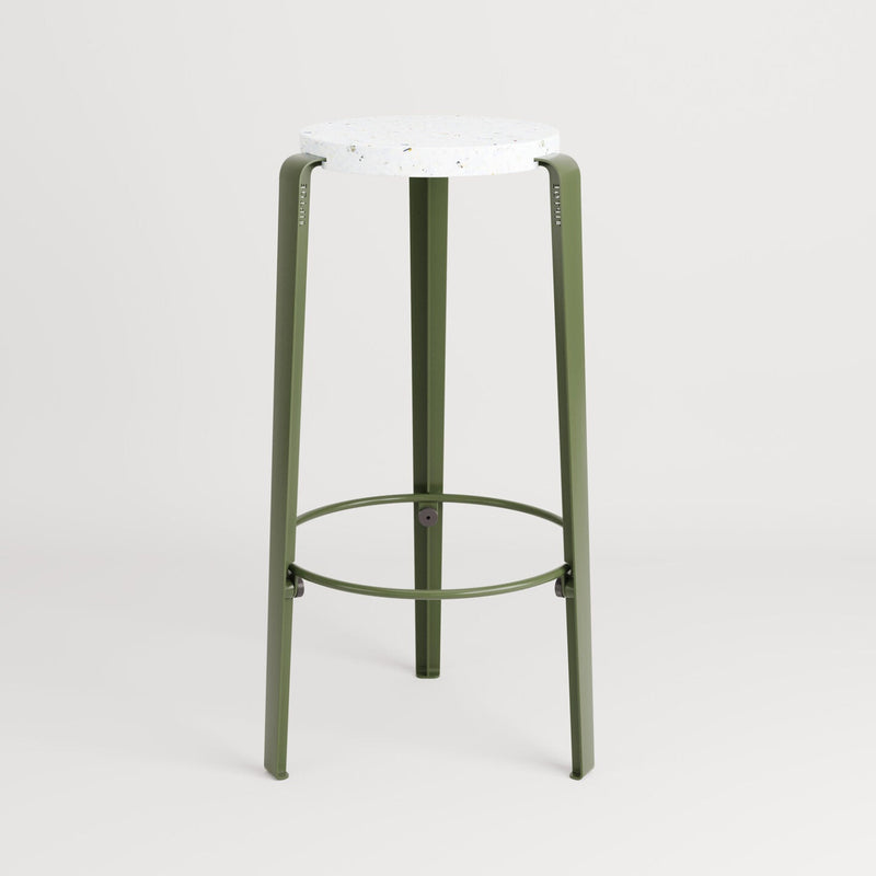 【P】BIG LOU bar stool in recycled plastic VENEZIA <br>ROSEMARY GREEN