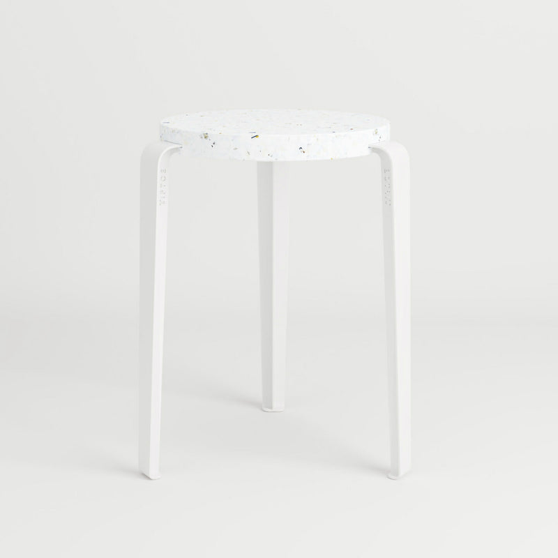 LOU stool in recycled plastic VENEZIA <br>CLOUDY WHITE