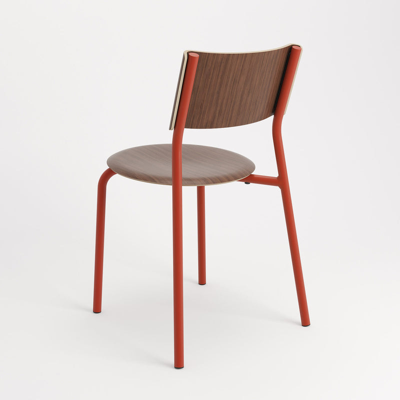 【P】SSD Chair - eco–certified wood<br>Walnut - TERRACOTTA RED<br>