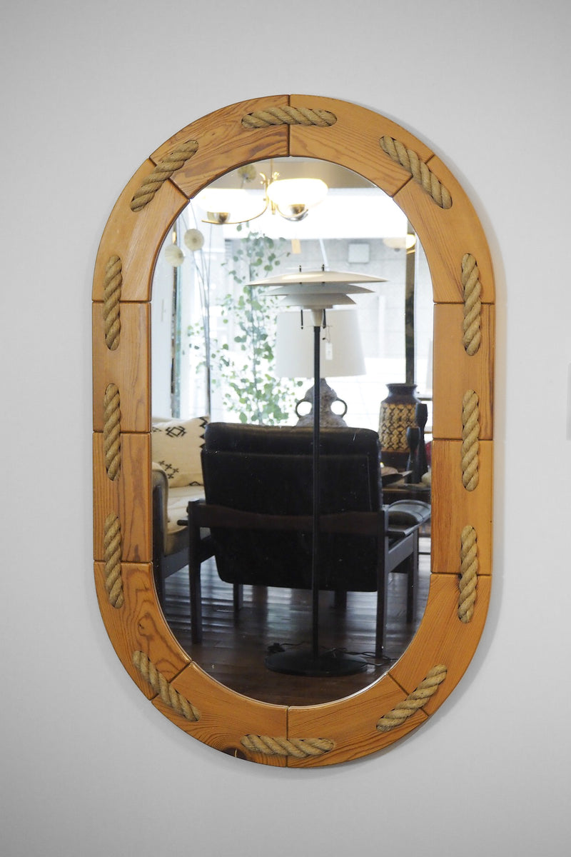 Oval wall mirror vintage Sendagaya store