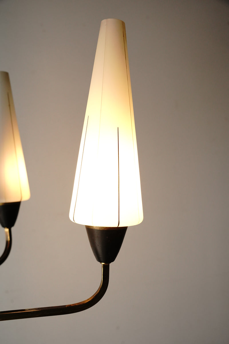 6-light frosted glass chandelier<br> vintage<br> Yamato store