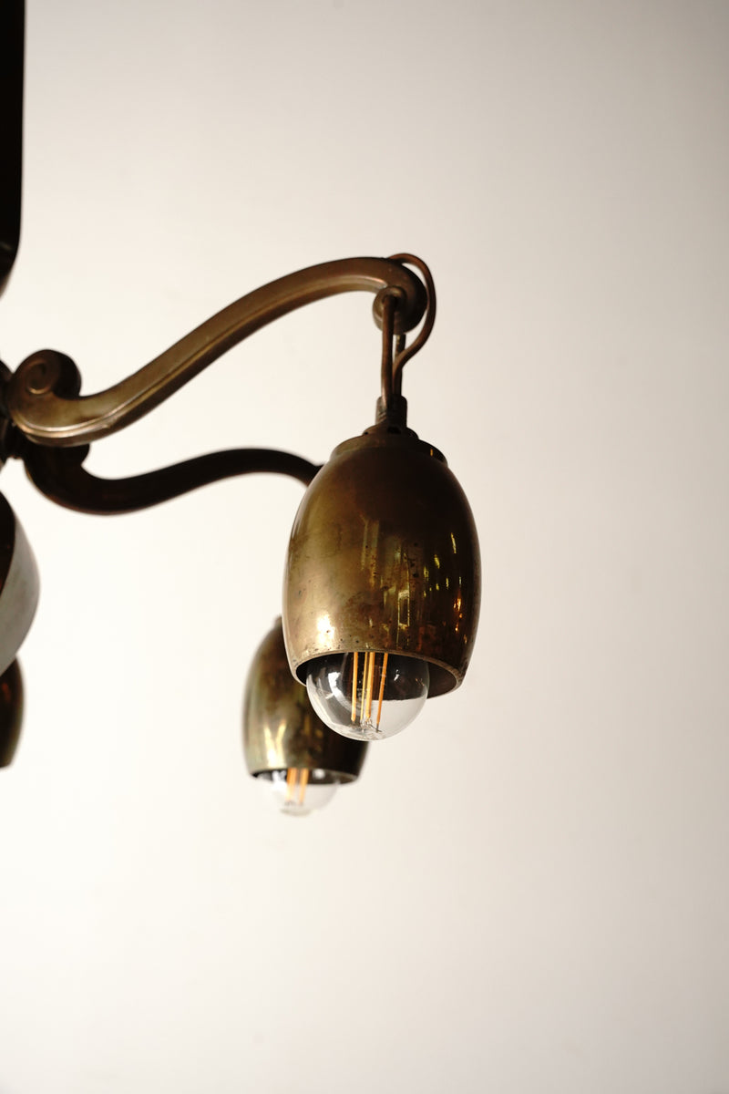 6-light brass chandelier vintage Sendagaya store