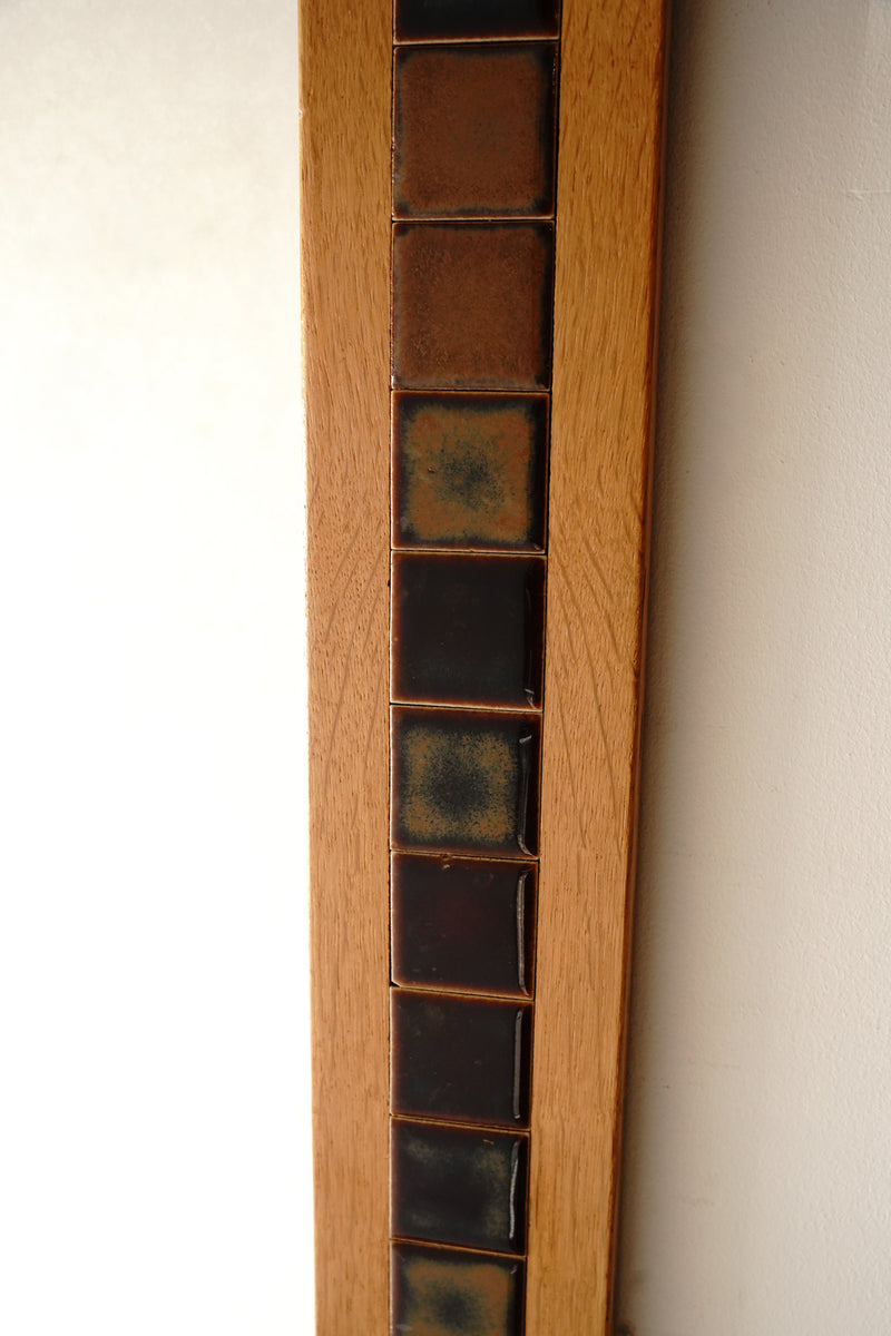 Tile x Wood Frame Wall Mirror Vintage Yamato Store HOLD ~ Until 1/11 CKA