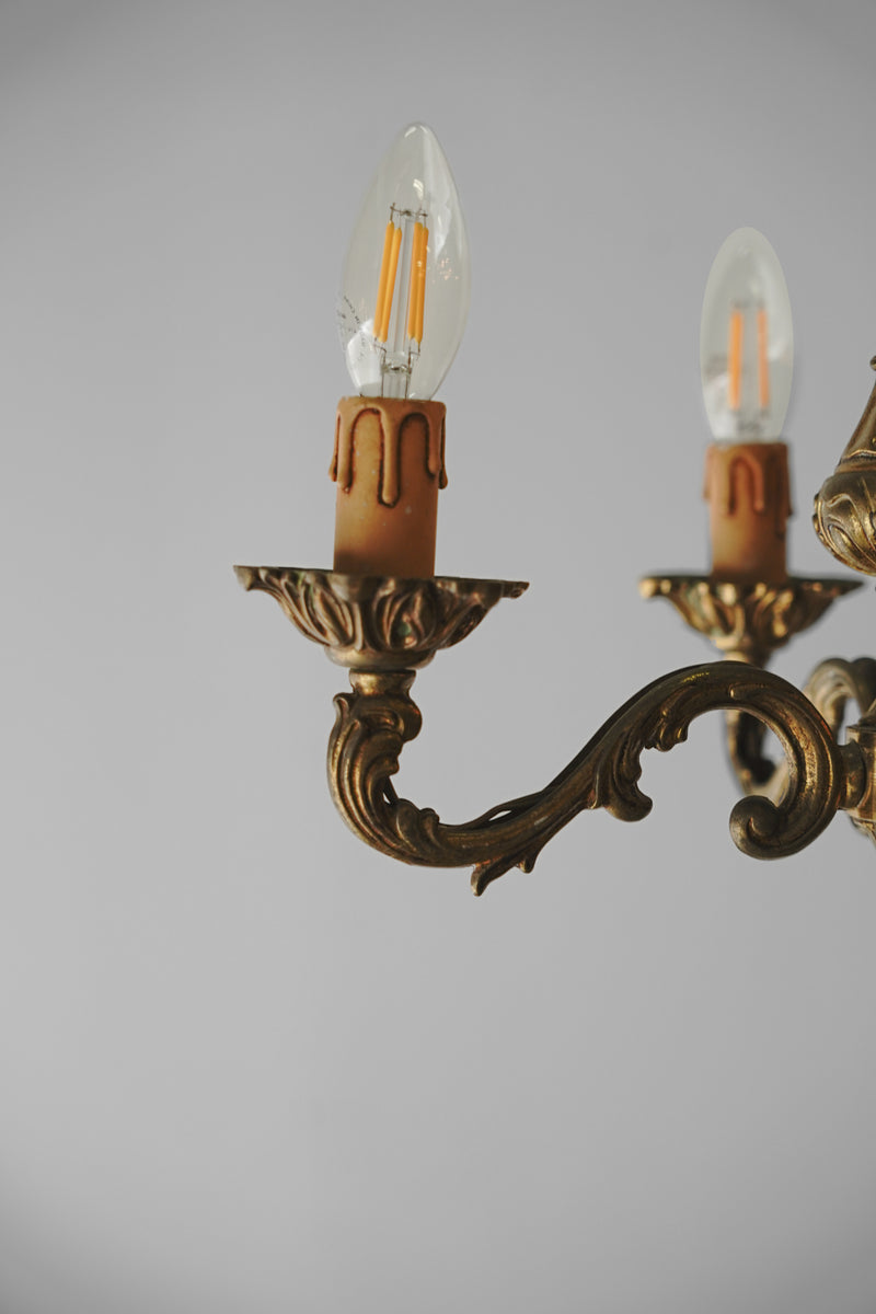 4-light brass chandelier vintage Yamato store