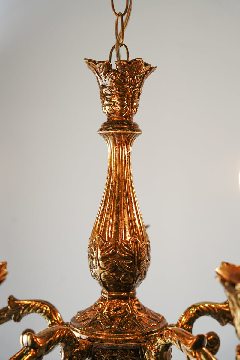 5-light brass chandelier Vintage Yamato store HOLD ~ until 8/27 (E)