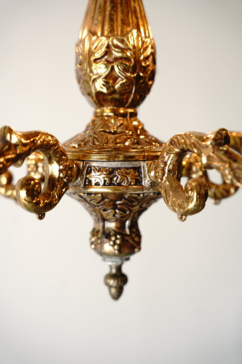5-light brass chandelier Vintage Yamato store HOLD ~ until 8/27 (E)