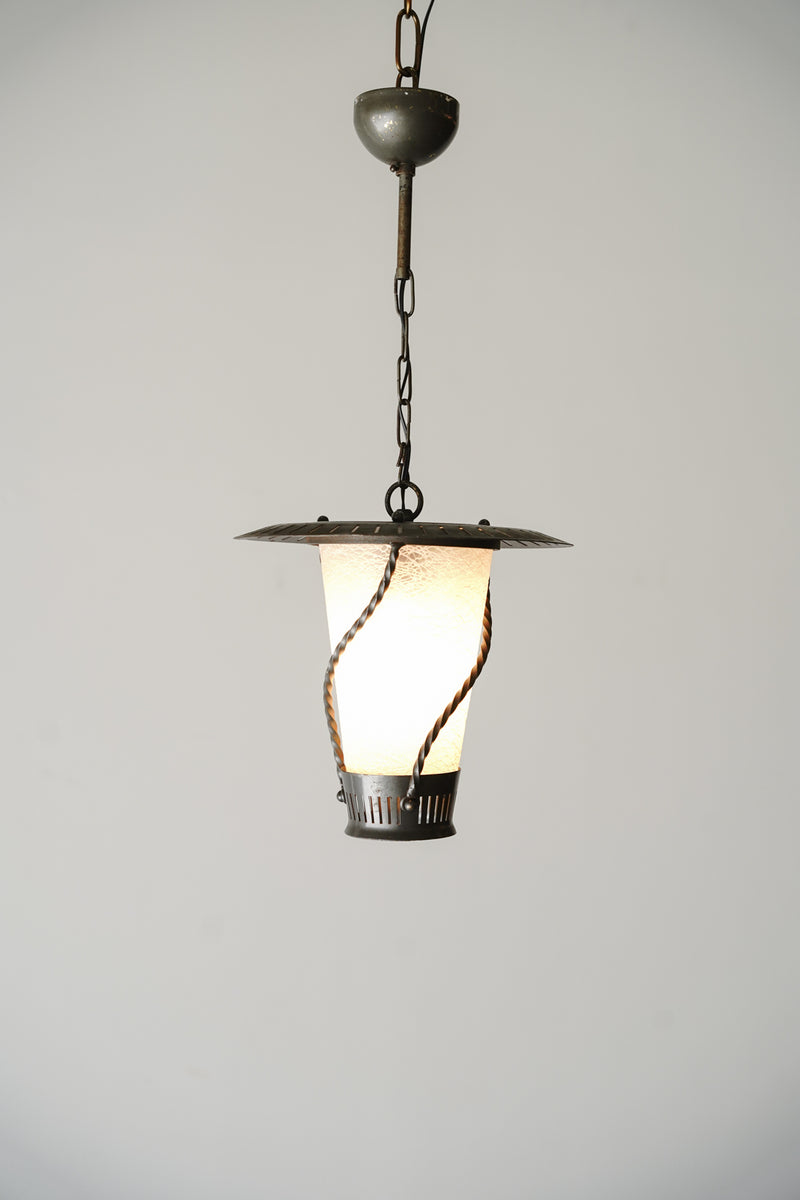 Iron x frosted glass pendant lamp vintage Yamato store