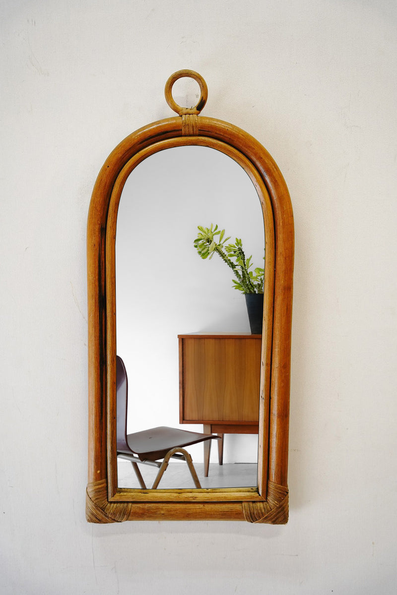 Rattan wall mirror vintage Sendagaya store