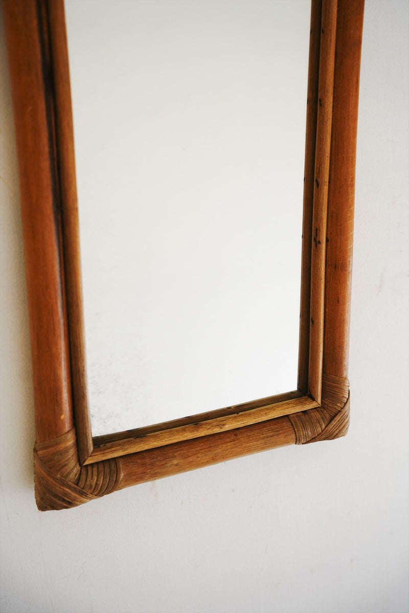 Rattan wall mirror vintage Sendagaya store