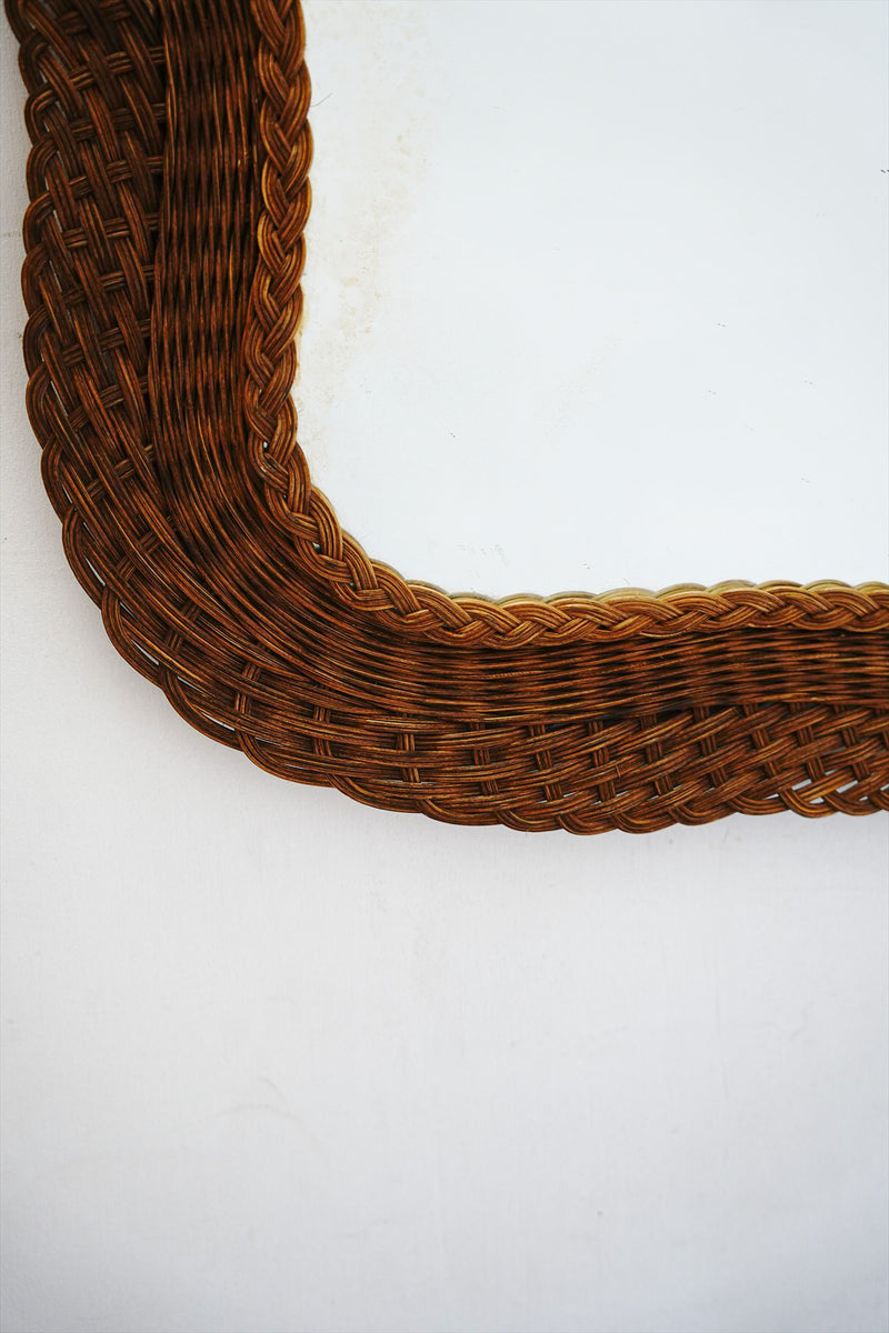 Rattan wall mirror vintage Sendagaya store