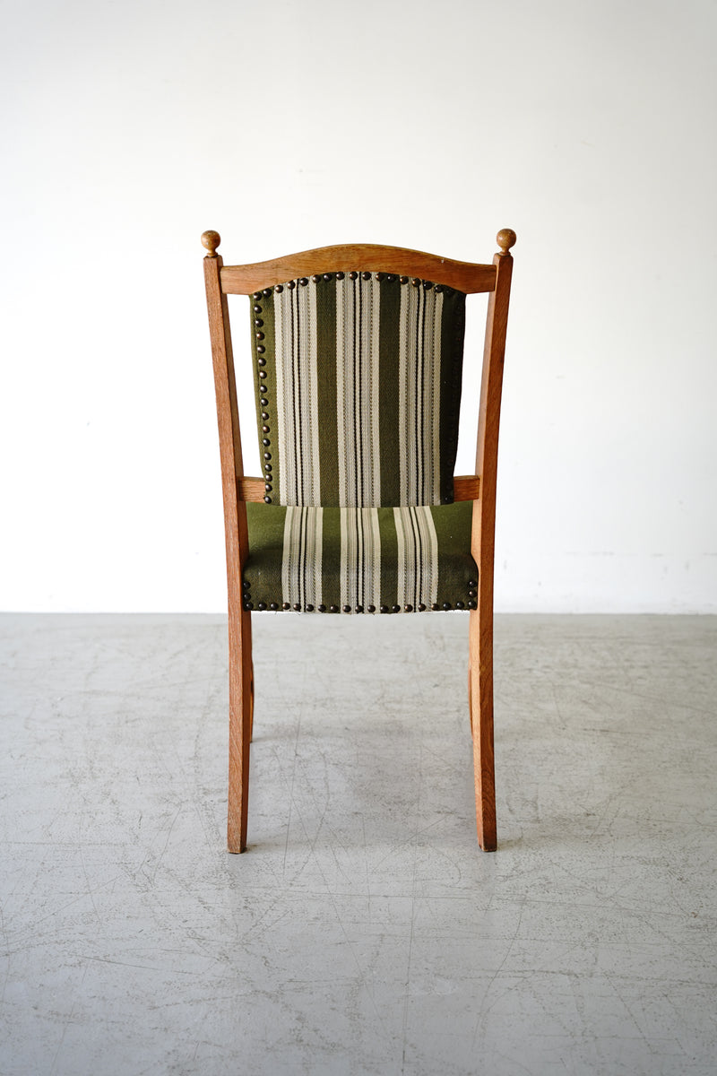 60s oak wood fabric chair<br> vintage yamato store