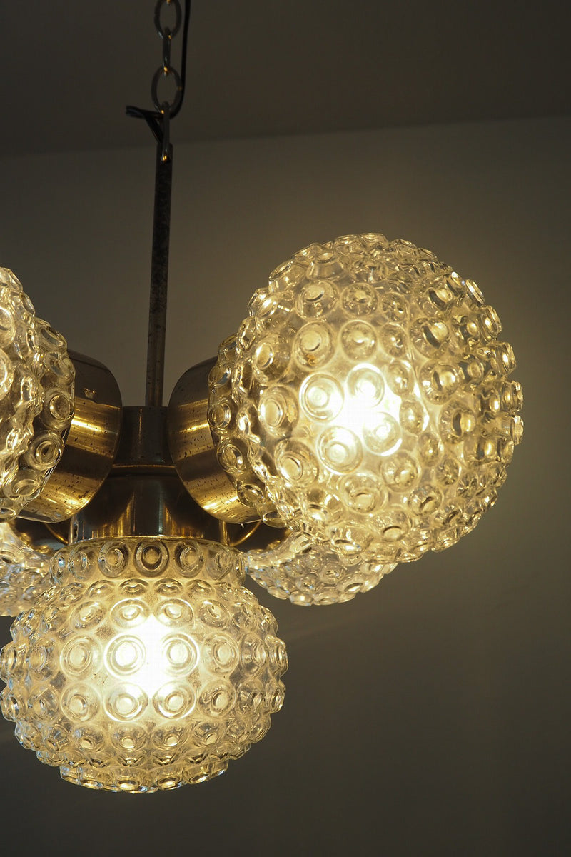 5-light cutting glass chandelier vintage Sendagaya store