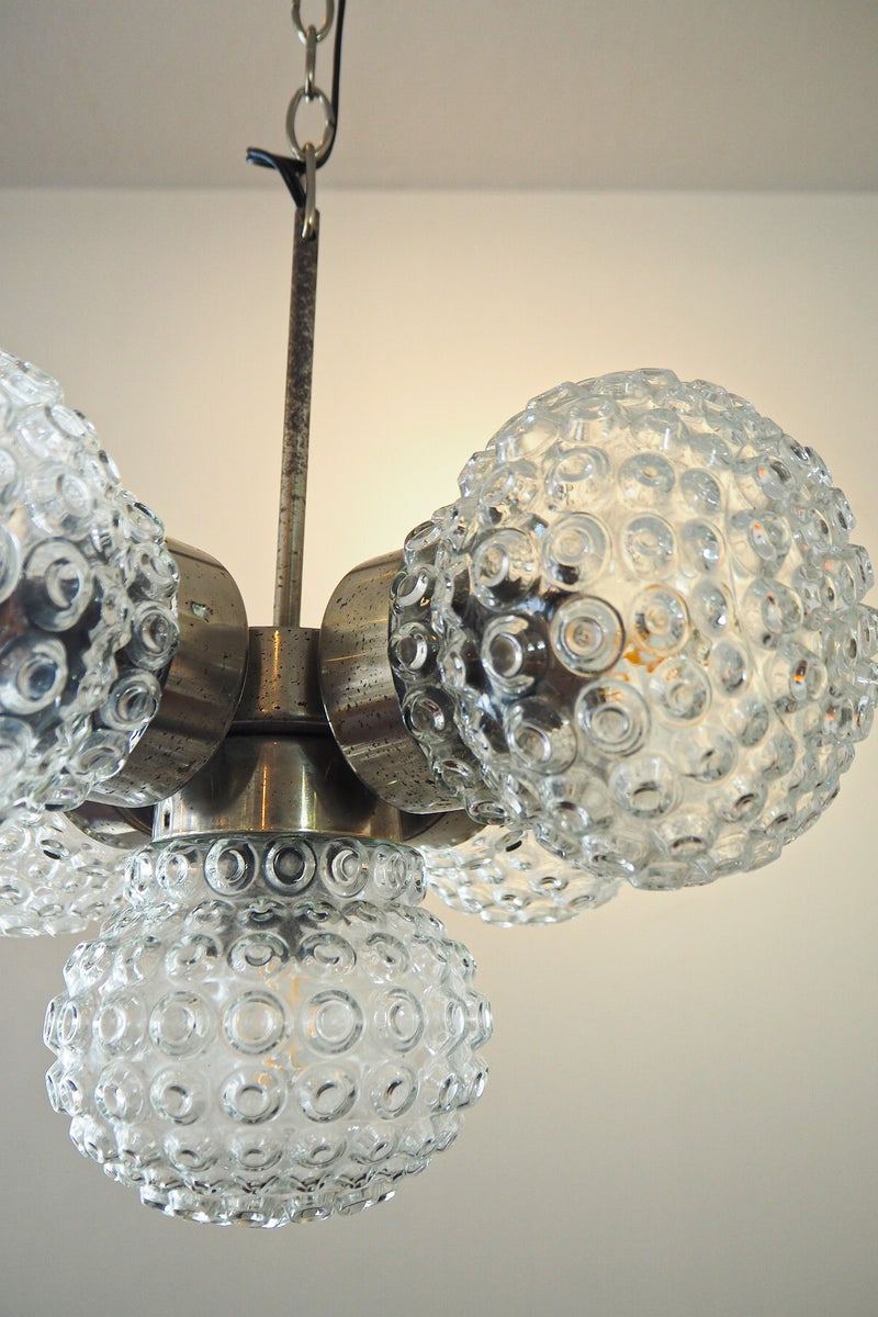 5-light cutting glass chandelier vintage Sendagaya store