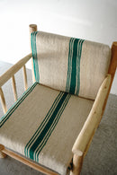 モロッコ ウッド×ファブリック アームチェア<br>大阪店 - ヴィンテージ SHARK ATTACK