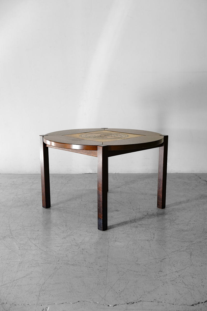 Teak wood tile top coffee table vintage Sendagaya store 