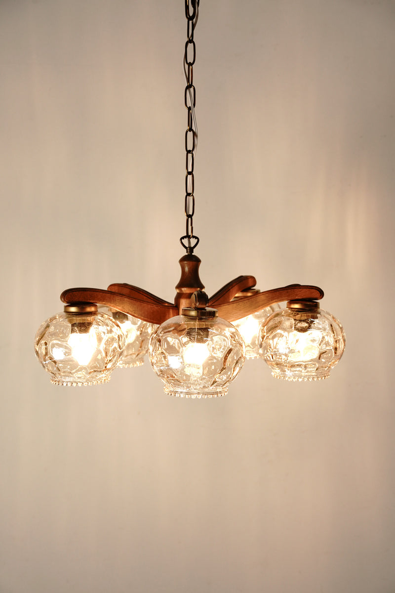 5 light wood chandelier vintage Sendagaya store