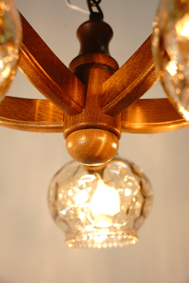 5 light wood chandelier vintage Sendagaya store