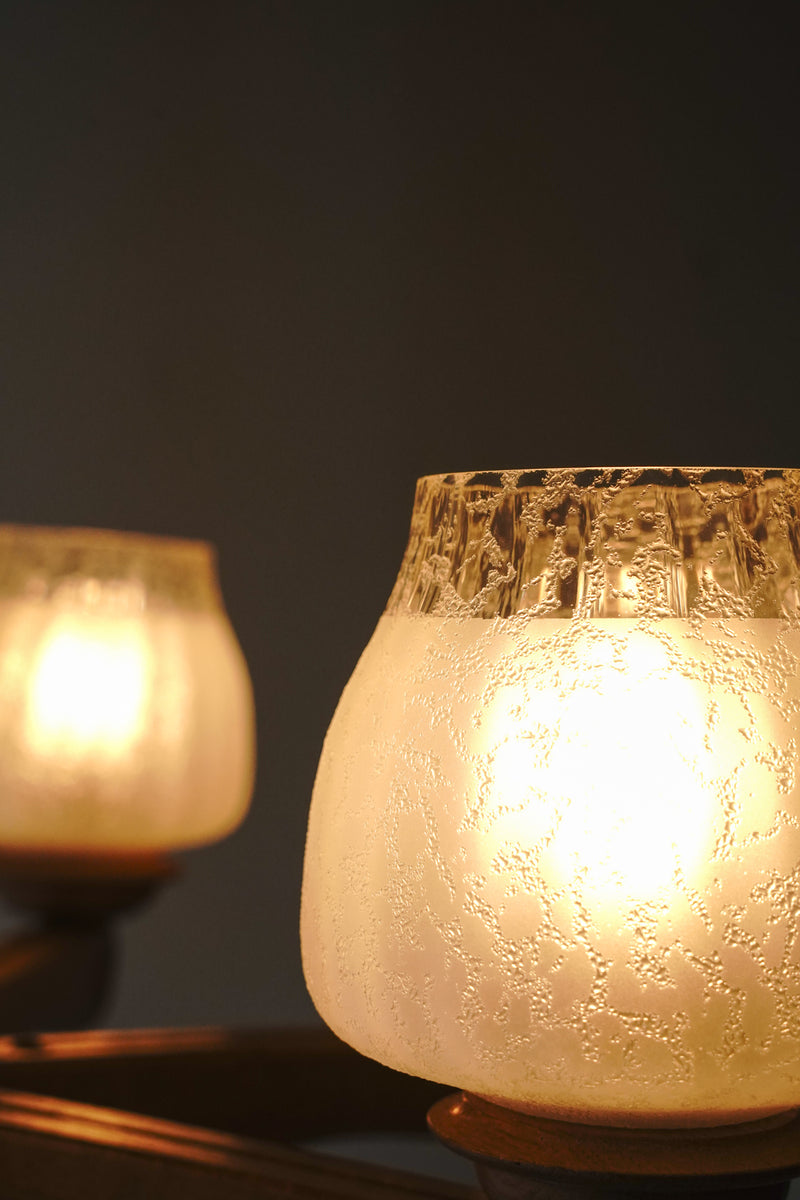 6-light frosted glass chandelier Vintage Sendagaya store<br>