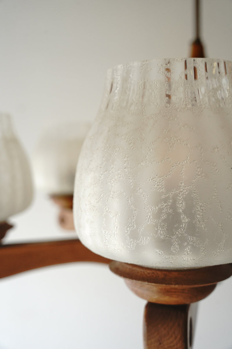 6-light frosted glass chandelier Vintage Sendagaya store<br>