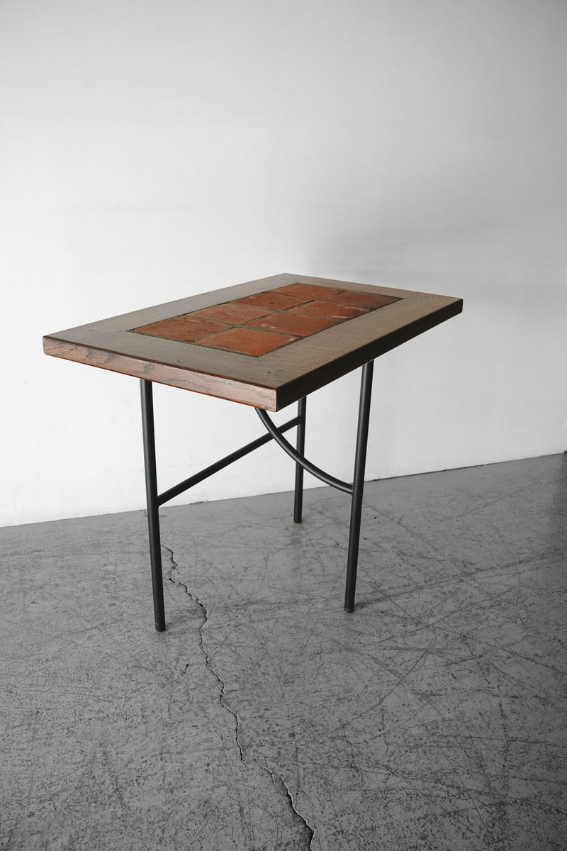 Oak wood x tile table top 870 x 540<br> vintage yamato store