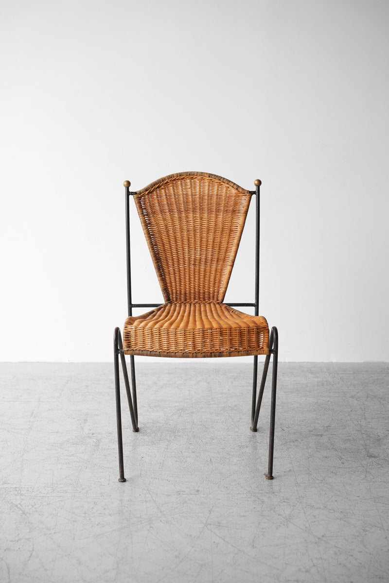 60’s American "Frederick Weinberg" ”Wicker Iron Chair”<br>ガーデンチェア <br>ヴィンテージ  <br>千駄ヶ谷店