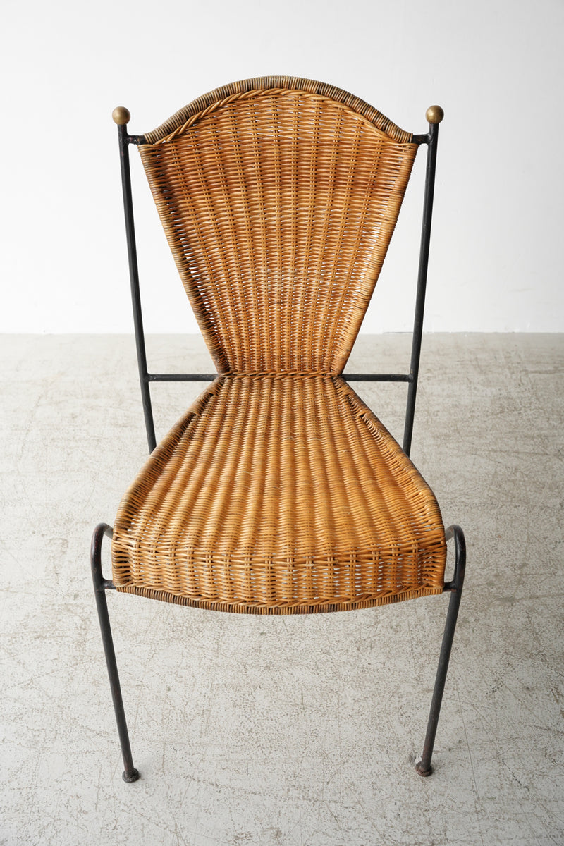 60’s American "Frederick Weinberg" ”Wicker Iron Chair”<br>ガーデンチェア <br>ヴィンテージ  <br>千駄ヶ谷店