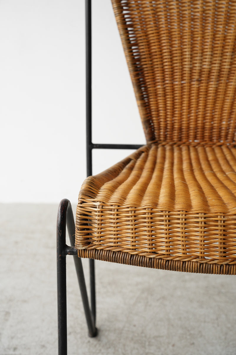 60’s American "Frederick Weinberg" ”Wicker Iron Chair”<br>ガーデンチェア <br>ヴィンテージ  <br>千駄ヶ谷店