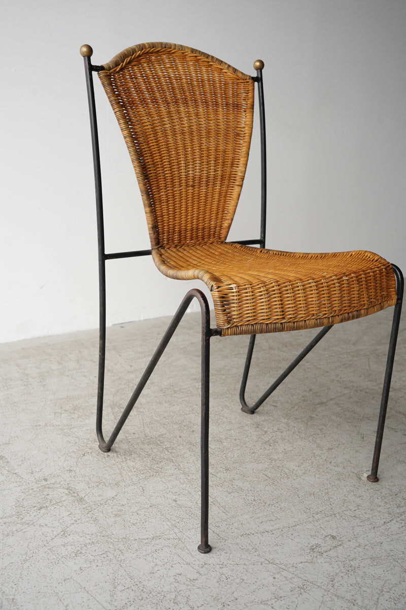 60’s American "Frederick Weinberg" ”Wicker Iron Chair”<br>ガーデンチェア <br>ヴィンテージ  <br>千駄ヶ谷店