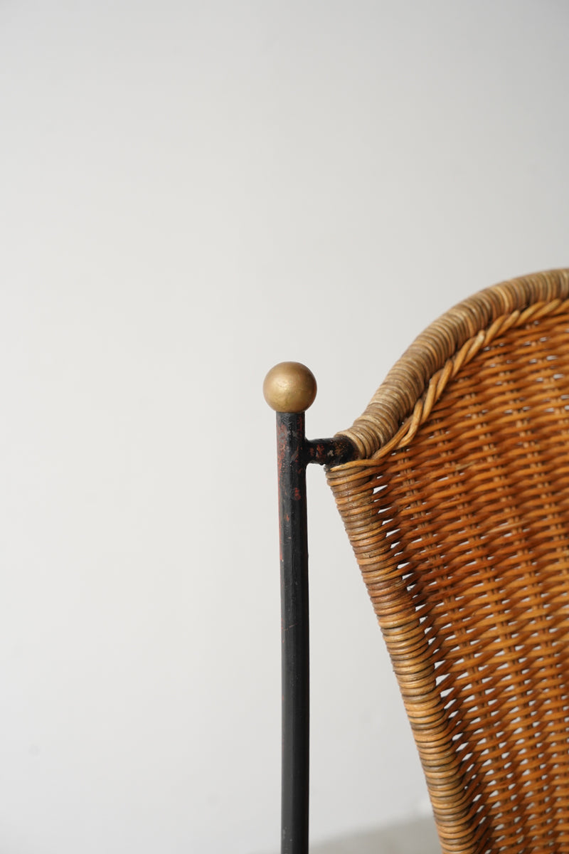 60’s American "Frederick Weinberg" ”Wicker Iron Chair”<br>ガーデンチェア <br>ヴィンテージ  <br>千駄ヶ谷店