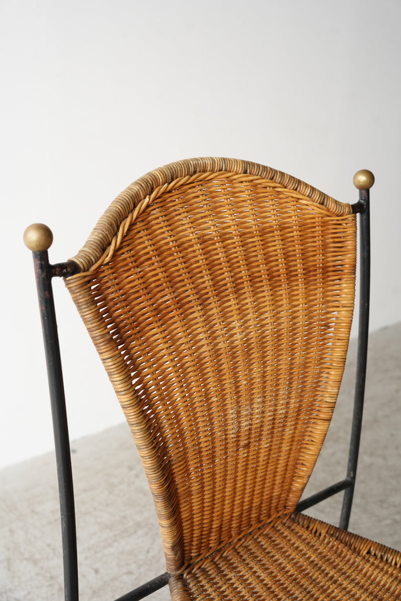 60’s American "Frederick Weinberg" ”Wicker Iron Chair”<br>ガーデンチェア <br>ヴィンテージ  <br>千駄ヶ谷店