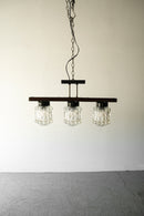 3灯カッティングガラス シャンデリア<br>CzechSlovakia <br>大阪店 - ヴィンテージ SHARK ATTACK