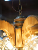 【HOLD～11/18迄TNB】4灯 デザインガラスシャンデリア <br> 大和店 - ヴィンテージ SHARK ATTACK