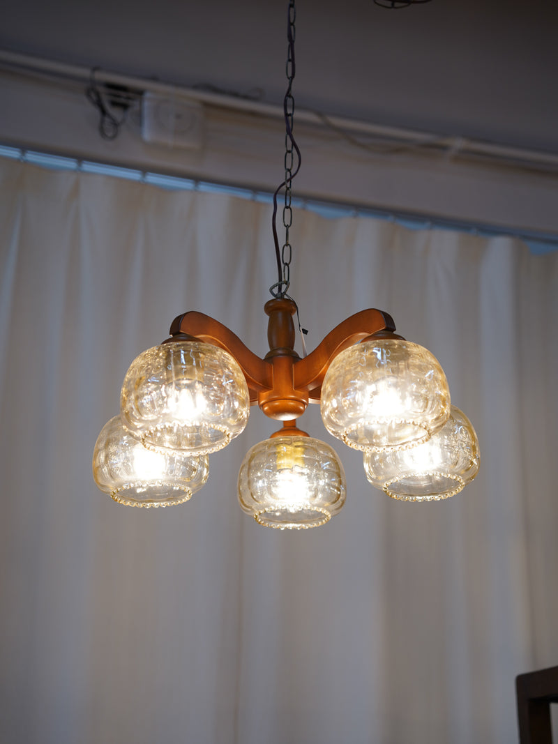 5灯 デザインガラス シャンデリア <br>大和店 - ヴィンテージ SHARK ATTACK