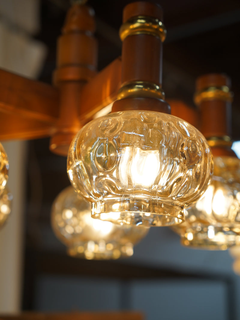 5灯 デザインガラスシャンデリア <br> 大和店 - ヴィンテージ SHARK ATTACK