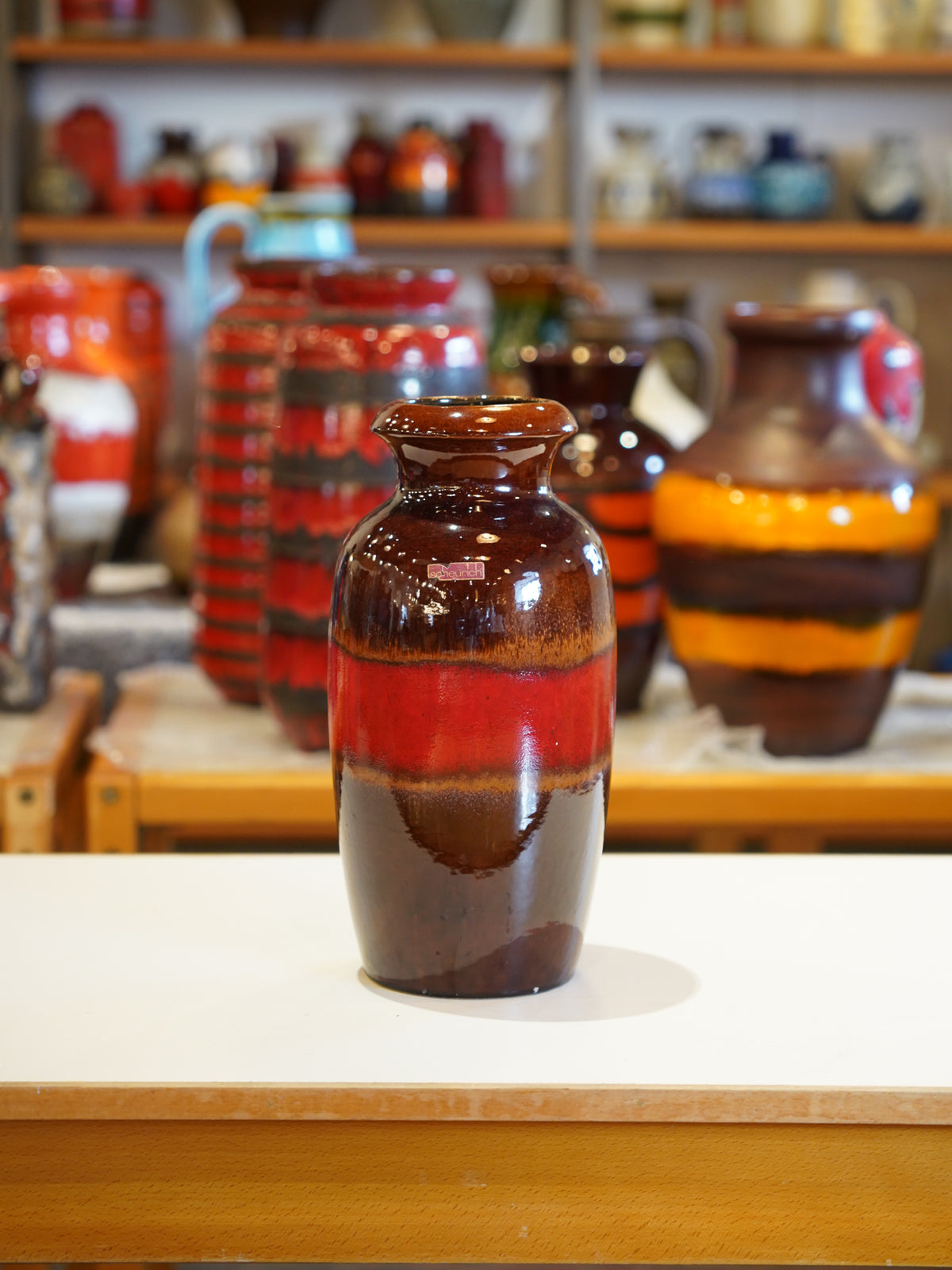 Fat Lava フラワーベース scheurich 60s Scheurich Fat Lava Vintage Ceramic Flower Vase, 1960s-1970s, West