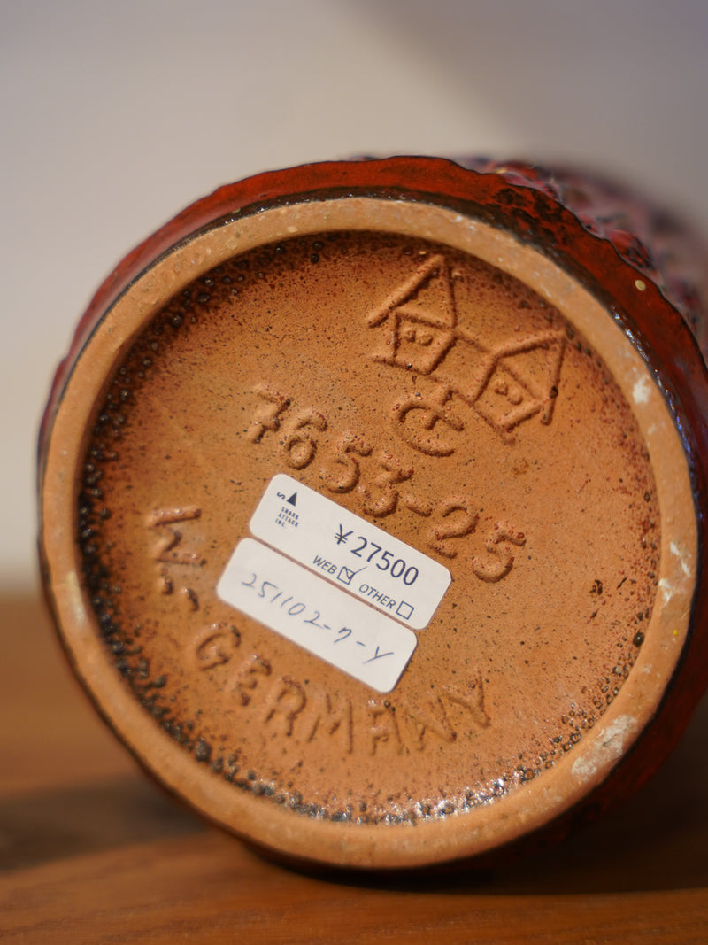 Carstens Tönnieshof 7653/25 <br>Fat Lava <br> セラミックフラワーベース <br>1960-1970s , West Germany <br>大和店 - ヴィンテージ SHARK ATTACK