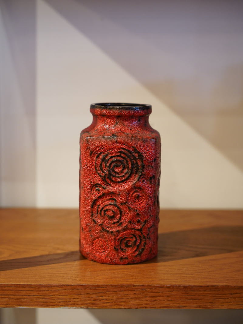 Fat Lava 282/20 <br> セラミックフラワーベース <br> West Germany <br>ceroteantiques - ヴィンテージ SHARK ATTACK