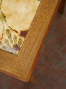 チークウッド タイルトップサイドテーブル <br>大阪店