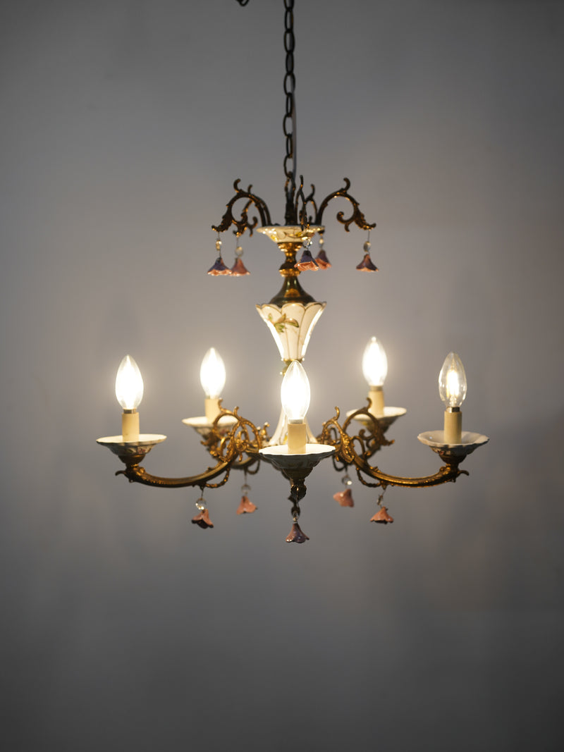 ヴィンテージ　シャンデリア　1950年代アメリカ1点モノ Peris Andreu 5灯 シャンデリア 1960's , Spain ヴィンテージ SHARK ATTACK