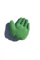 PORTRAIT LAB <br>Fabric object "Hand"S size Neon green stripe <br>大和店