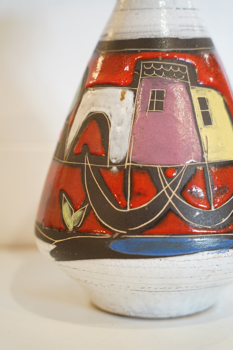 Fat Lava ヴィンテージセラミックフラワーベース West Germany SHARK