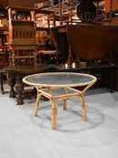 ヴィンテージ<br>ガラストップ ラタンテーブル <br> 大和店